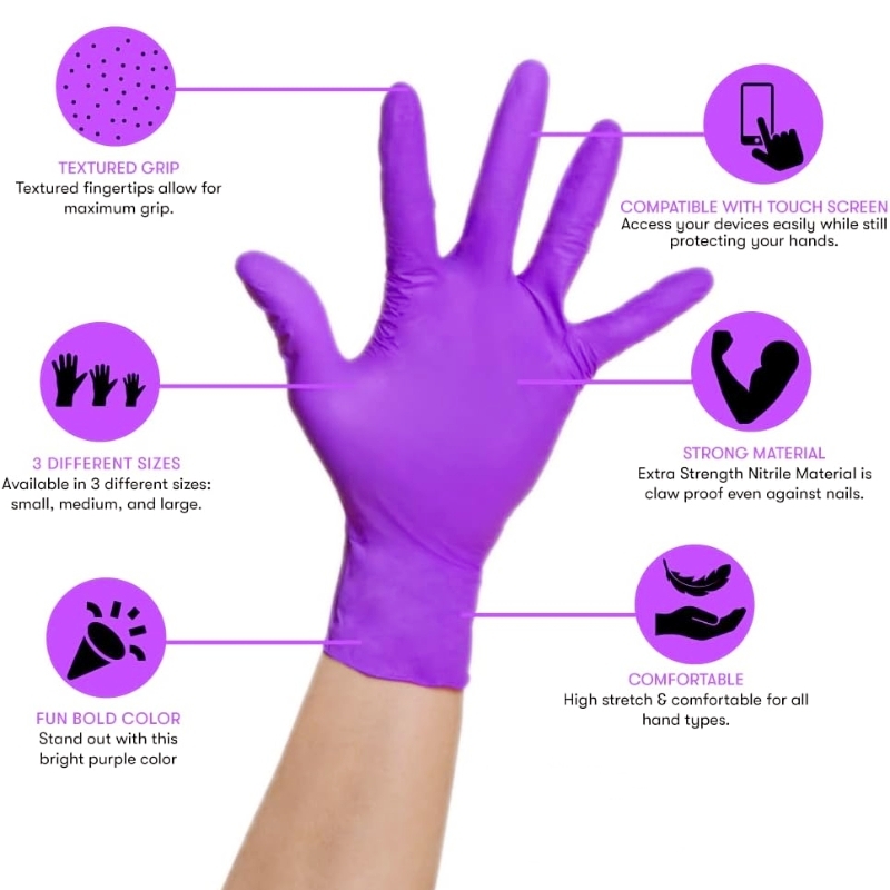 50/100 шт. фиолетовые нитрилов – обзор и цена Disposable Gloves Nitrile